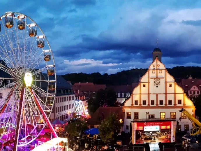 Stadtfest in Grimma – der Markt von oben