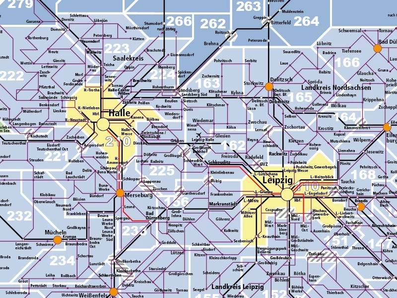 Ausschnitt aus dem Tarifzonenplan