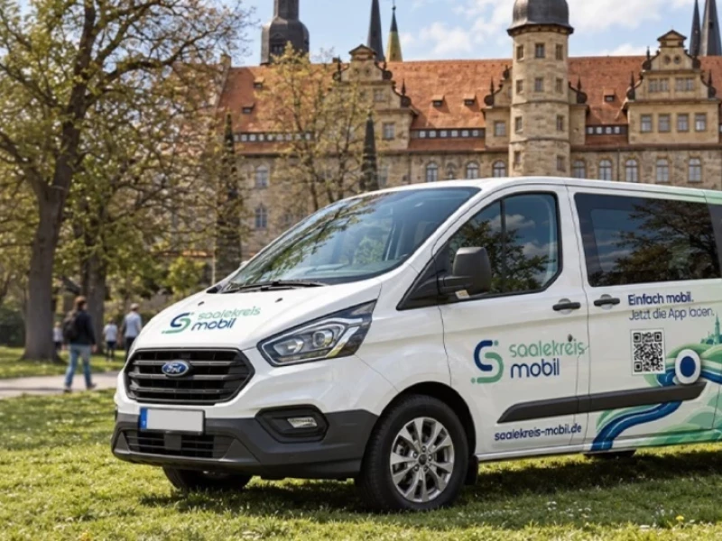 OnDemand Shutte von Saalekreis Mobil in einem Park