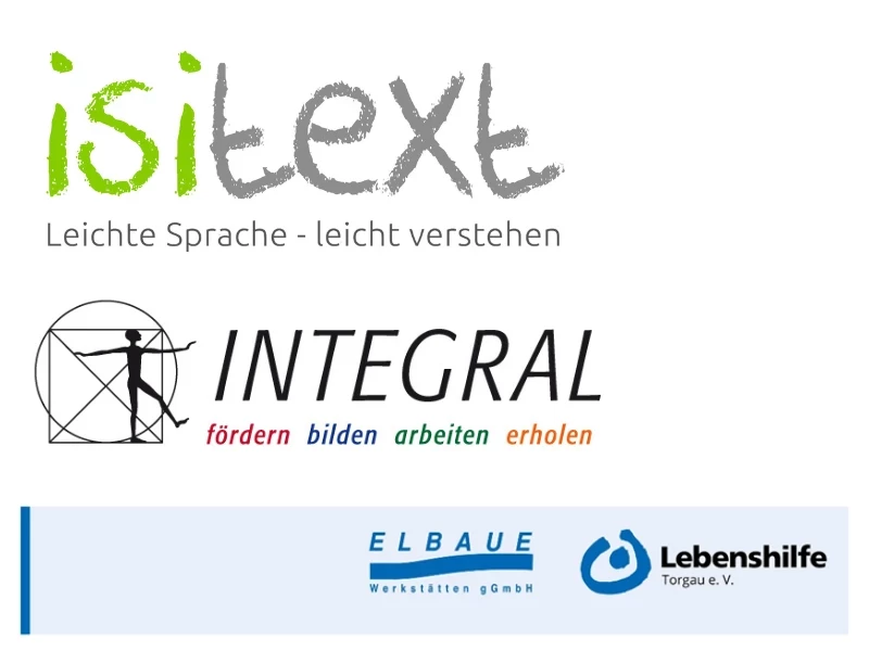 Logos von isitext, Integral und Lebenshilfe Torgau