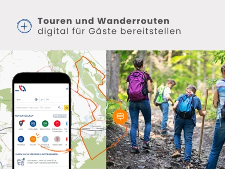 Infoscreen zu Wandertouren im ILN