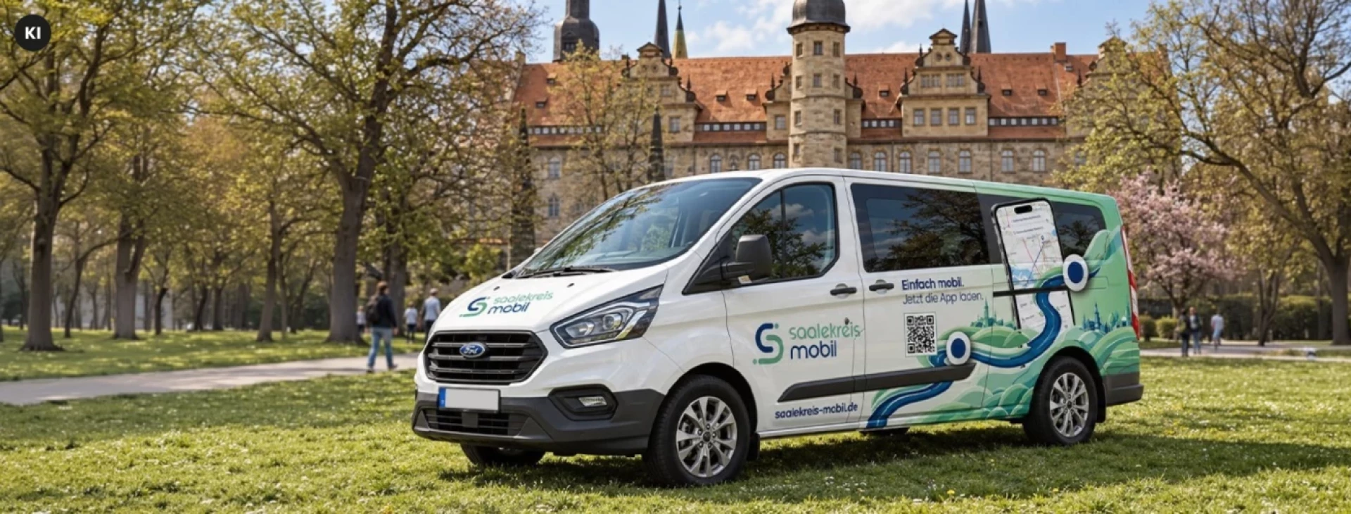 OnDemand Shutte von Saalekreis Mobil in einem Park
