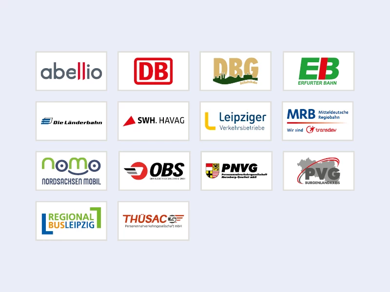 Logos der Verkehrsunternehmen im MDV
