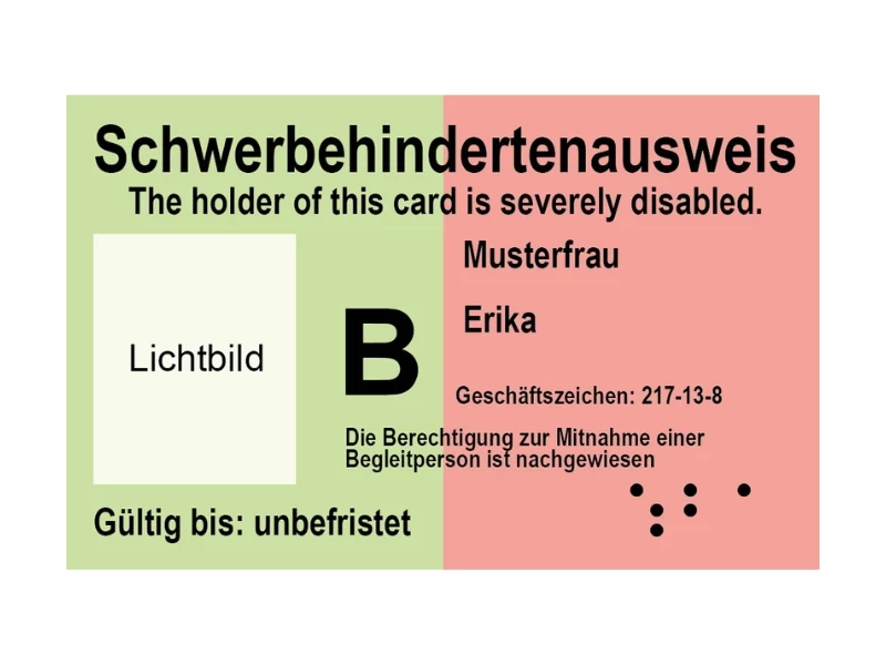 Schwerbehindertenausweis mit Merkzeichen B