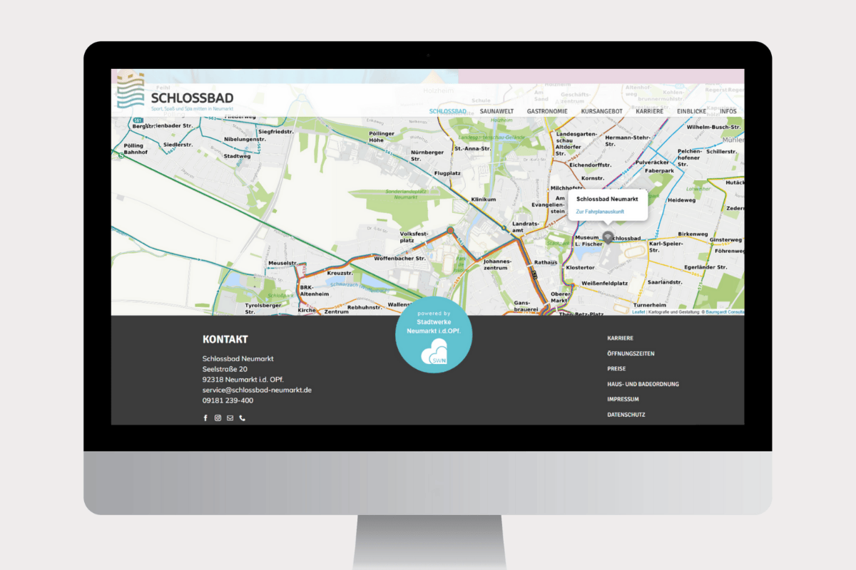 Kartenausschnitt über Widget Kartenausschnitt über Widget