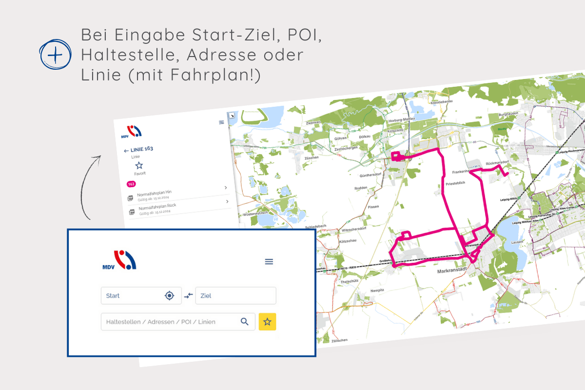 Haltestellensuche in der Interaktive Karte Haltestellensuche in der Interaktive Karte