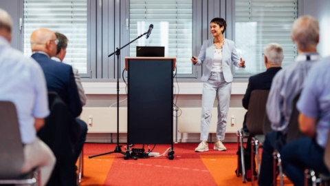Dr. Sylvia Lier während ihres Vortrags beim Mobilitätstag